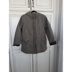 Woolrich Field Parka Blanket Lined Womens S/m Cinch Waist Coat Muted Olive Green